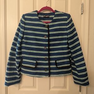 KARL LAGERFELD Paris Multicolor Striped Fringe Jacket